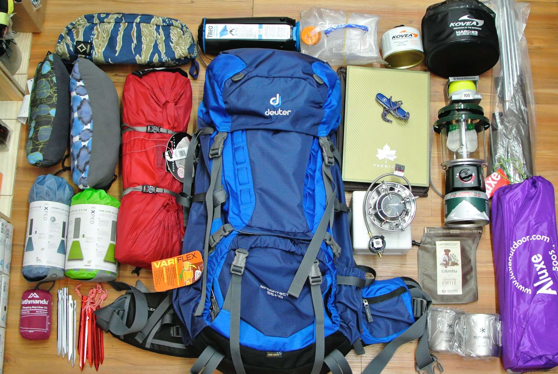 Sorted camping gear